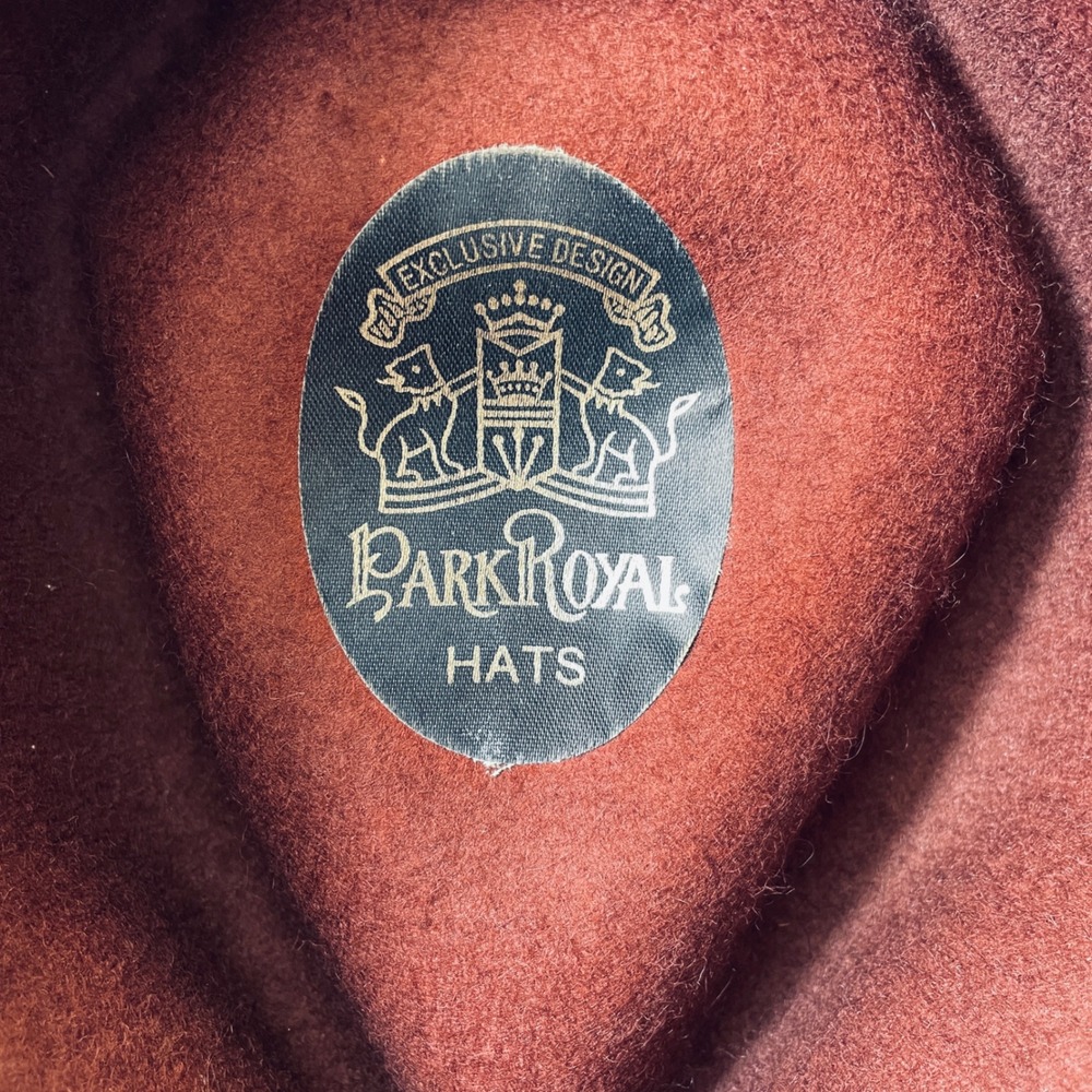Park Royal Hats Burgundy 100% Wool Felt Fedora Black Leather Band Made in USA M - Picture 6 of 11